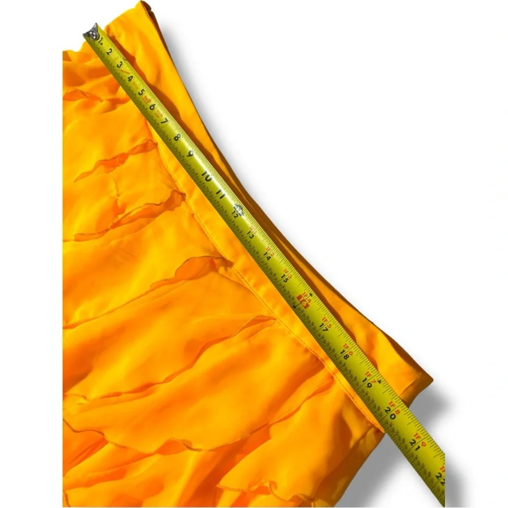 Anthropologie Let Me Be Sasha Elegant Yellow/Gold Ruffled Maxi Skirt with Slit - Picture 12 of 16